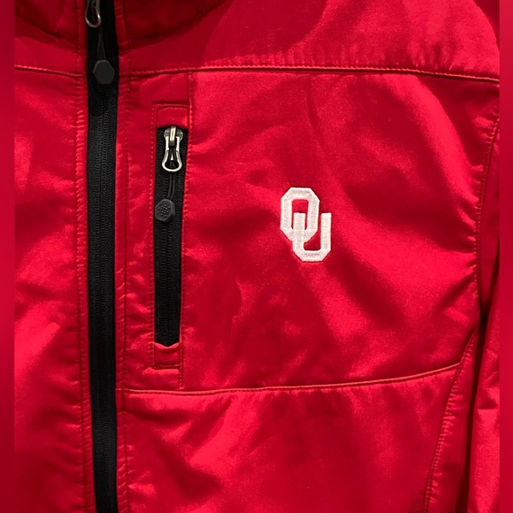 Oklahoma Sooners Tahoe Pass Jacket Mens L Red Black Zip Up SEC College Football - Picture 2 of 13